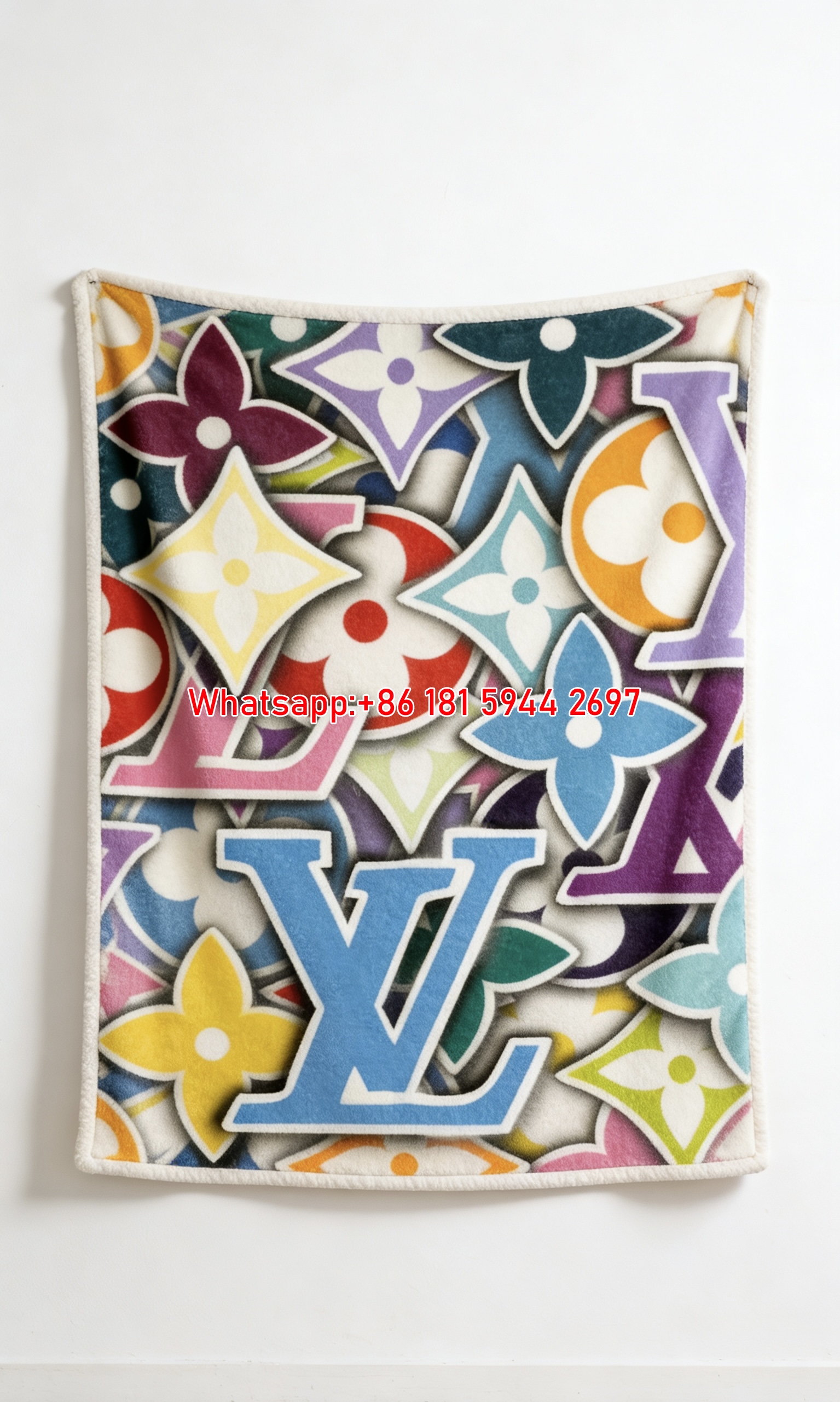 Colorful LV Monogram Blanket Pastel LV Monogram Blanket 097